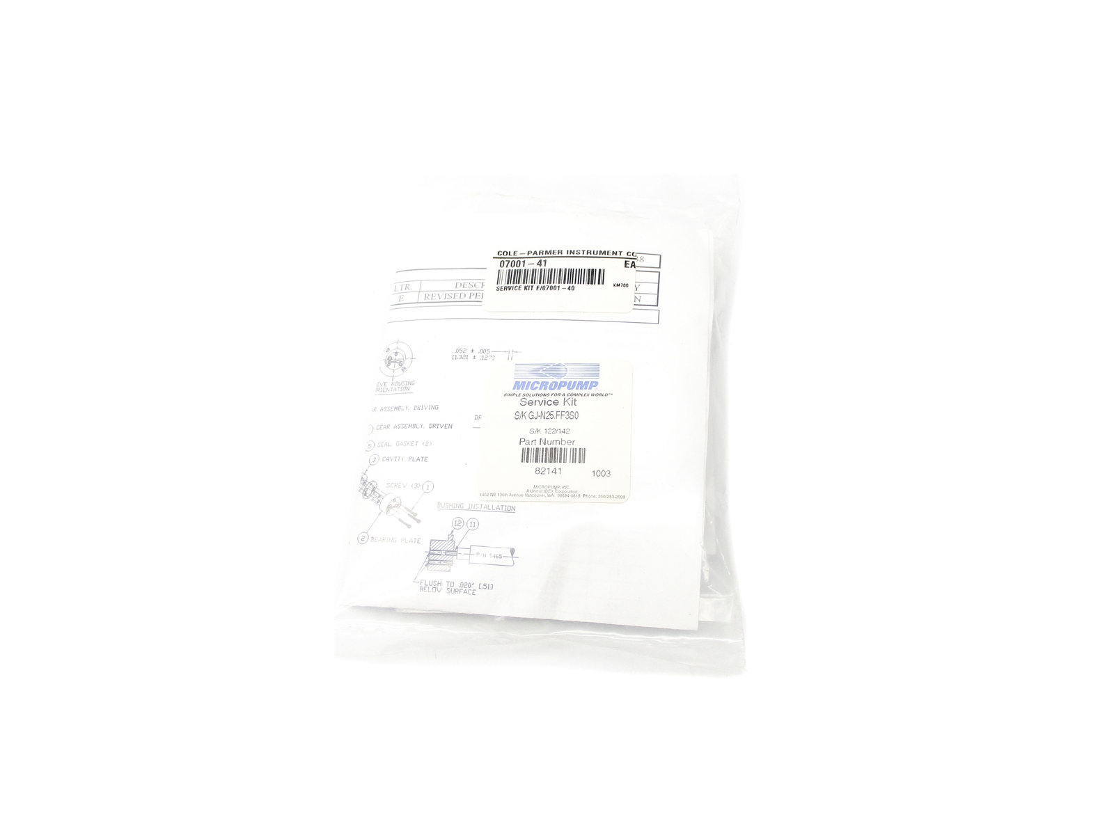 MICROPUMP GJ-N25.FF3S.0 service kit 82141 NSMP