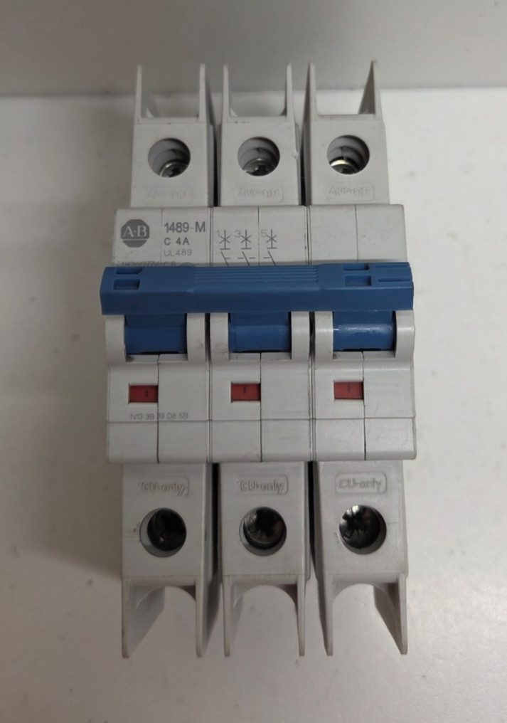 GUARANTEED! ALLEN-BRADLEY 4A 480Y/277V 3-POLE CIRCUIT BREAKER 1489-M3C040