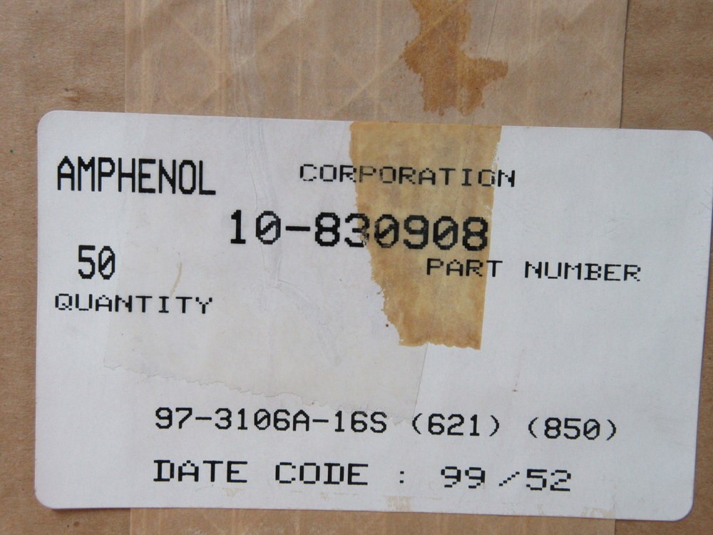 Amphenol 97-3106A-16S-621-850 Circular Shell Connector 973106A16S621850 (Pack of