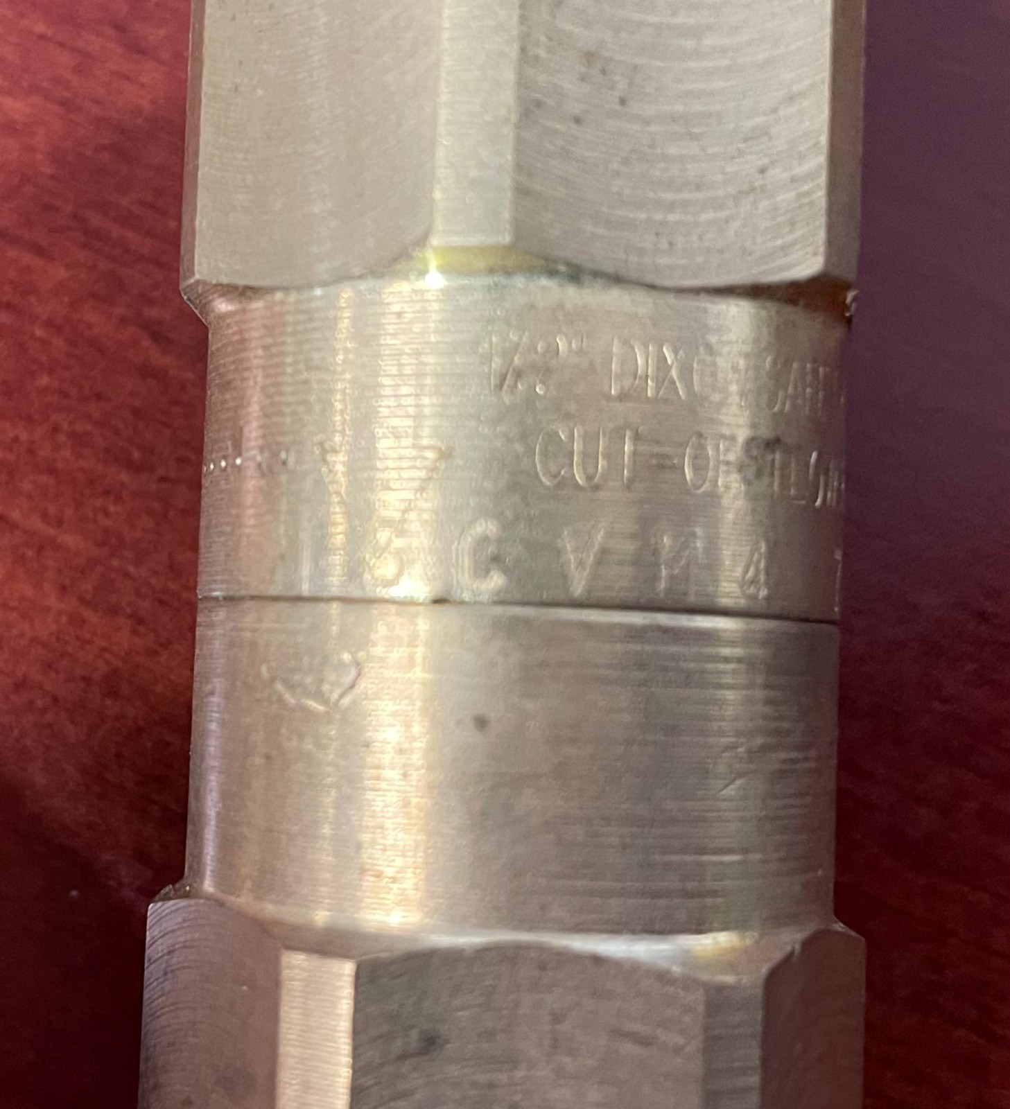 DIXON Check Valve SCVM4 1/2″ NSNB Flow Rate cut off at 90 PSI 70-78