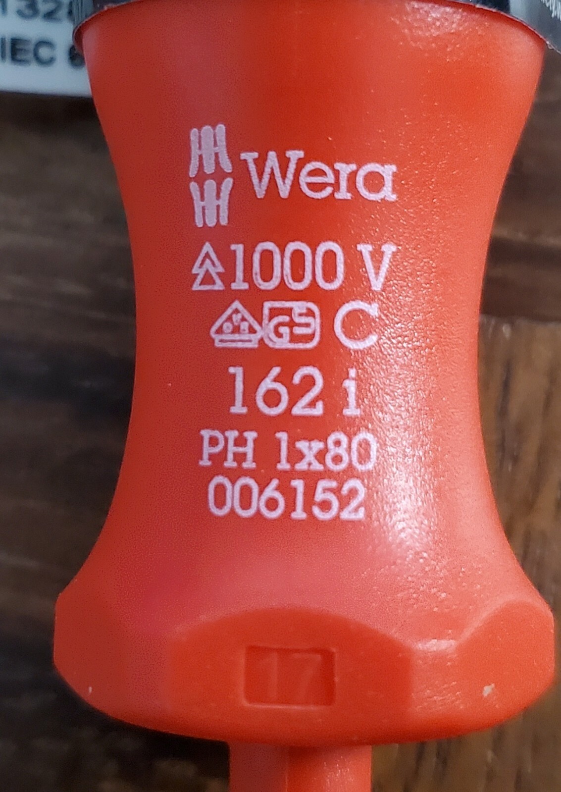 Wera PH1x80 1000V Insulated Phillips #1 Screwdriver