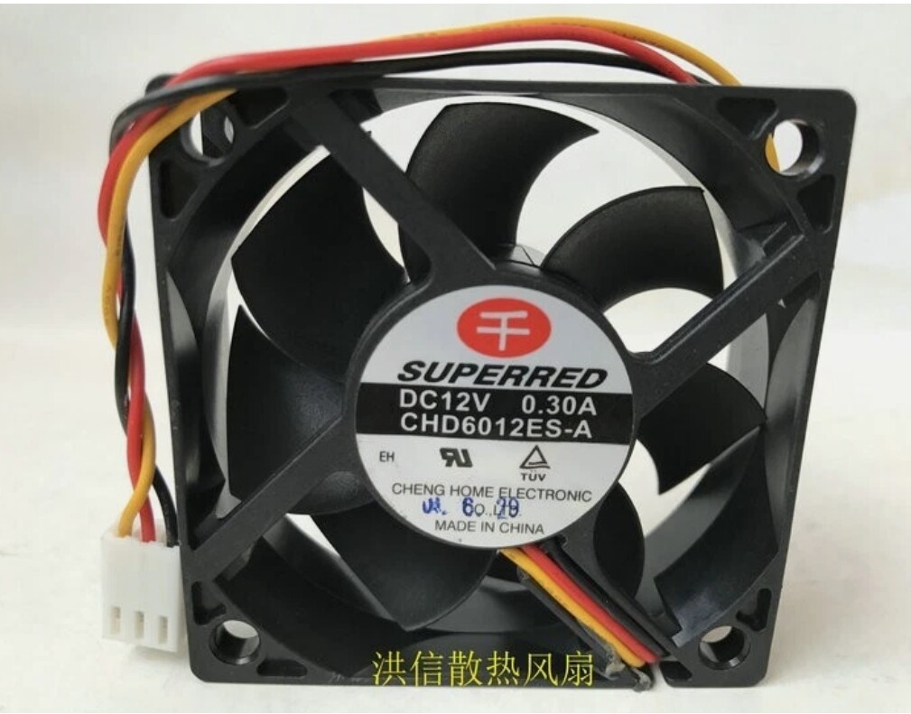1 pcs SUPERRED CHD6012ES-A DC12V 0.30A 60mm 60*20mm 3-wire cooling fan