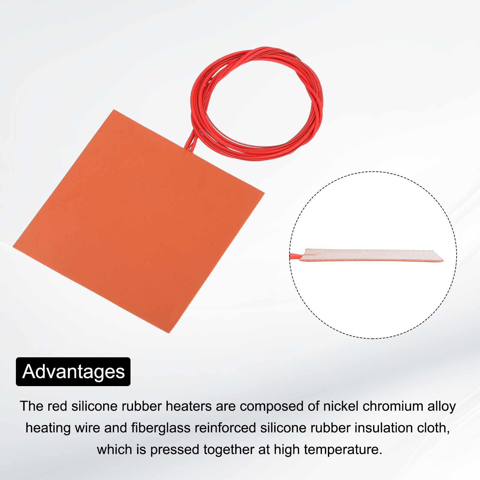 Silicone Heating Pad, 12V 120W Heater Film Plate 120mmx120mm Heater Mat
