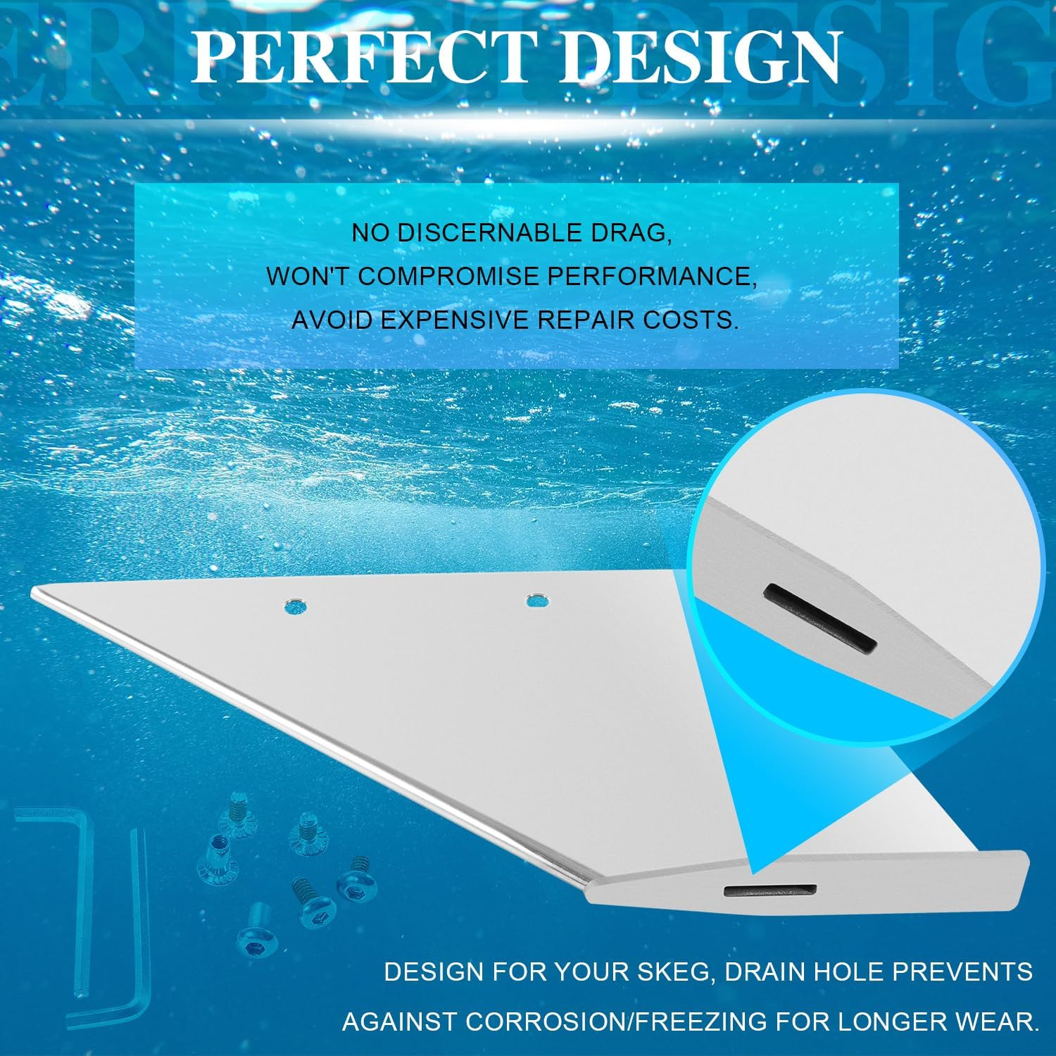 27031 Stainless Steel Skeg Guard Fix Damaged Skeg Fits for Mercury Mercruiser Al