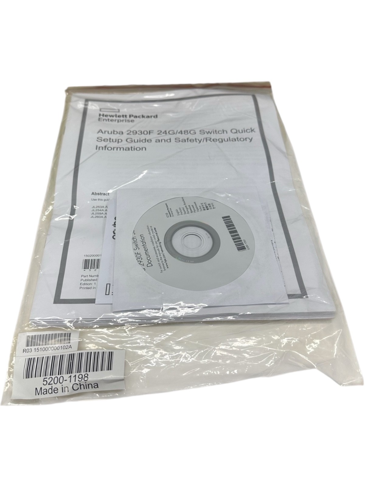 Hewlett Packard Aruba 2930F 24G/48G Switch Quick Setup Guide & Safety Reg Info