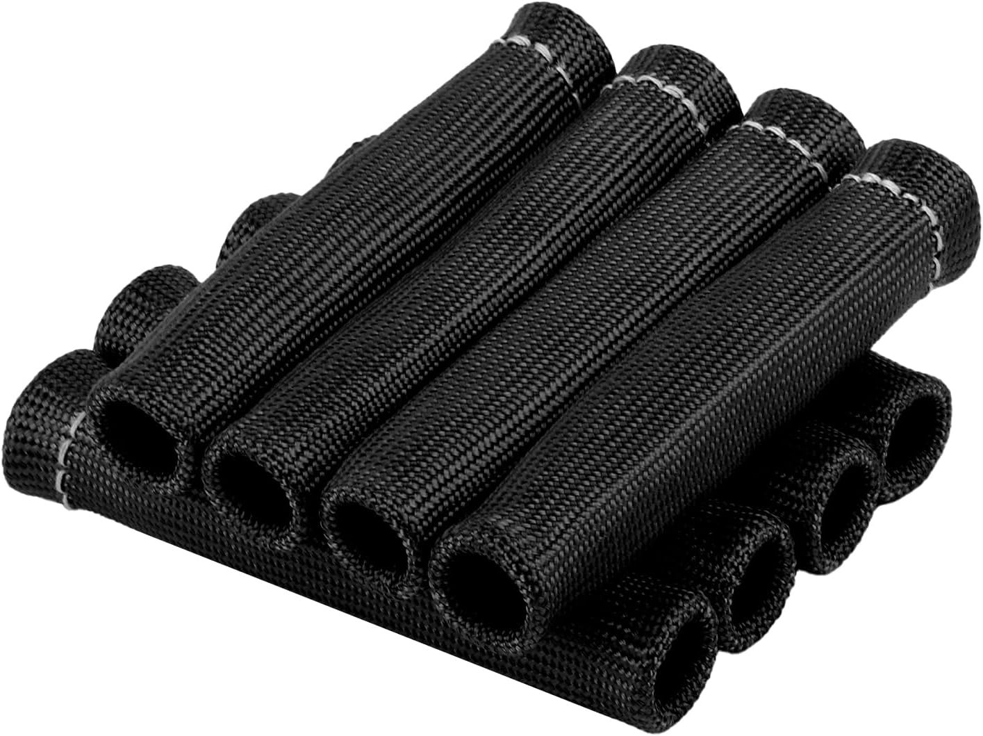8pcs 2500° 6″ Spark Plug Wire Protector Boots Sleeve Heat Shield Cover fits MOST