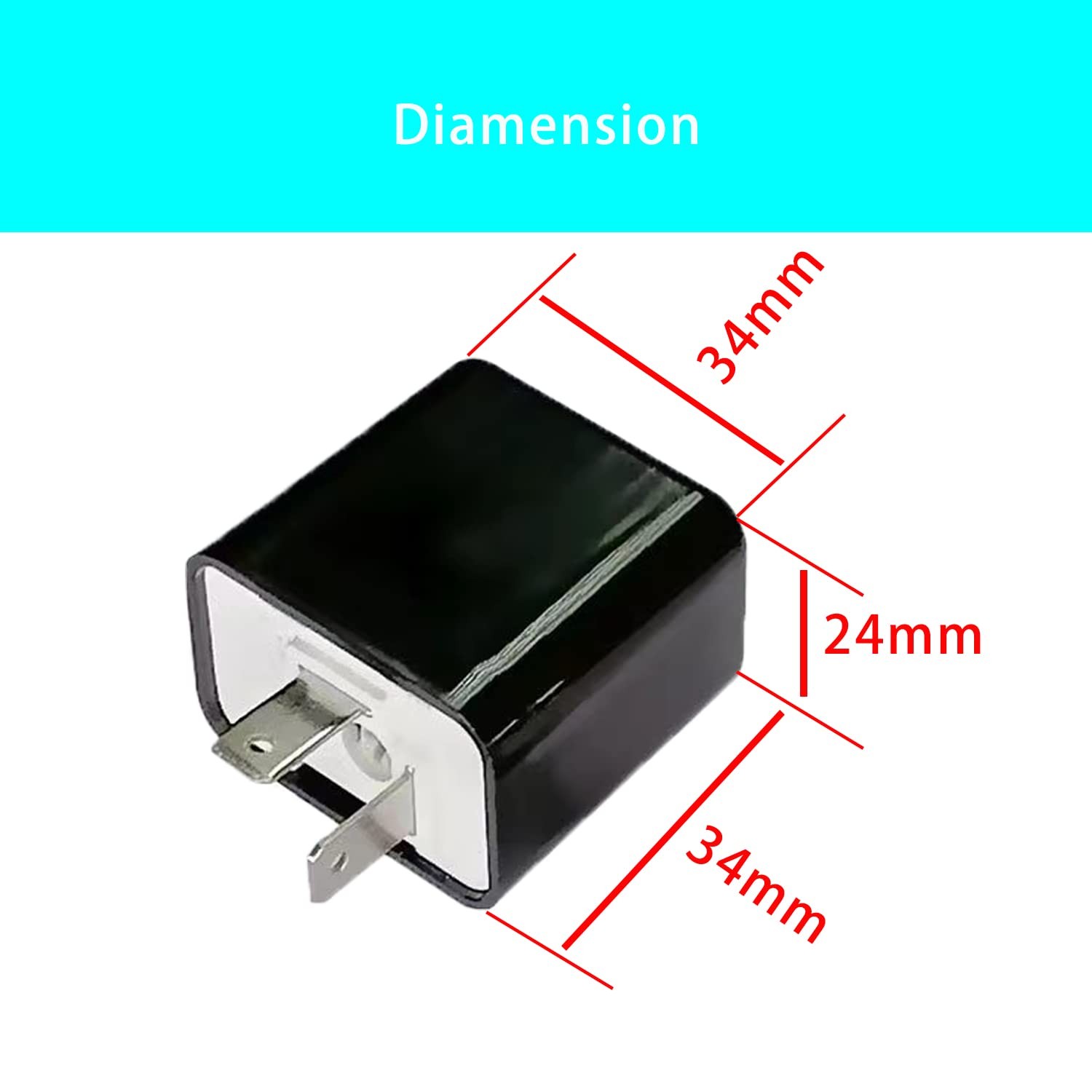Adjustable 2 Pin LED Flasher Relay DC 12V 42W Turn Signal Hyper Flash 2pcs Motor