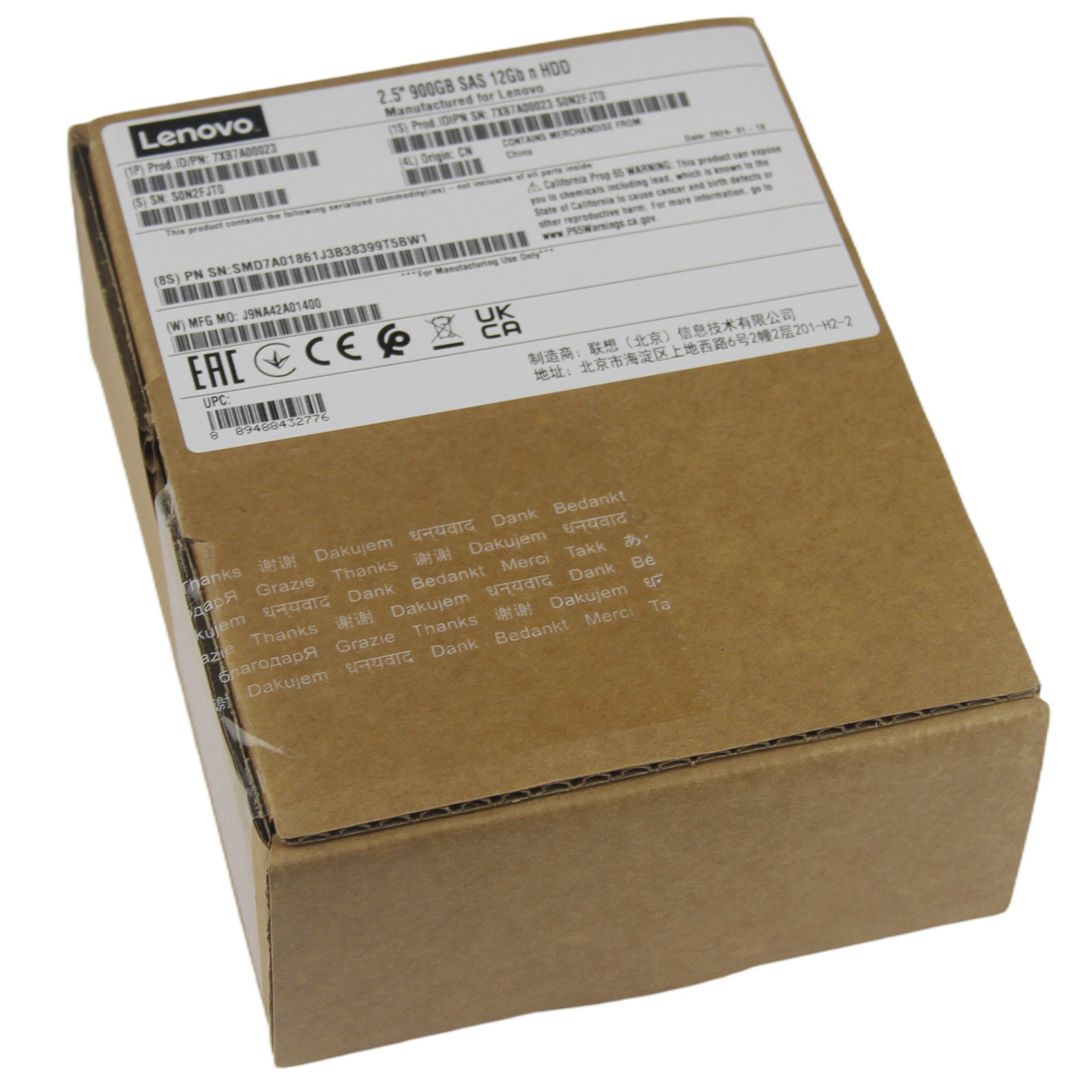 New Lenovo 00YK012 7XB7A00023 2.5 ” 900GB 15K SAS 12G HDD HARD DRIVE – US Stock