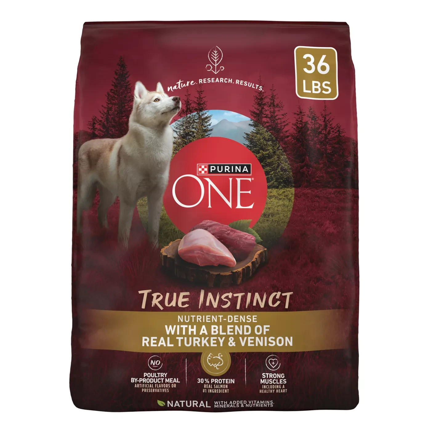 Purina One True Instinct Dry Dog Food Adult High Protein Turkey Venison 36lb Bag