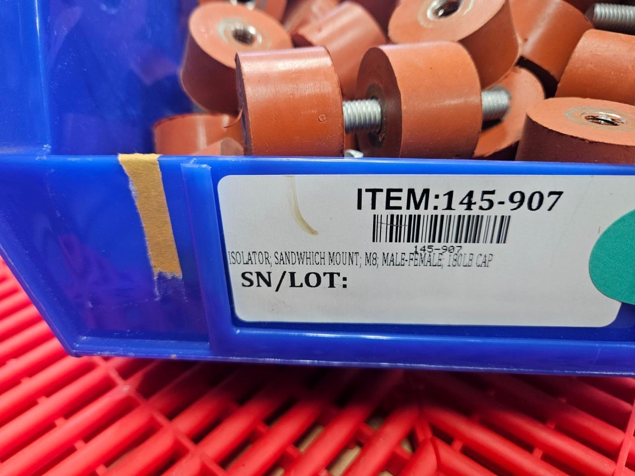 (240) McMaster 4403K26 Vibration Isolator Stud Insert Sandwich Mount M8 x 1.25mm