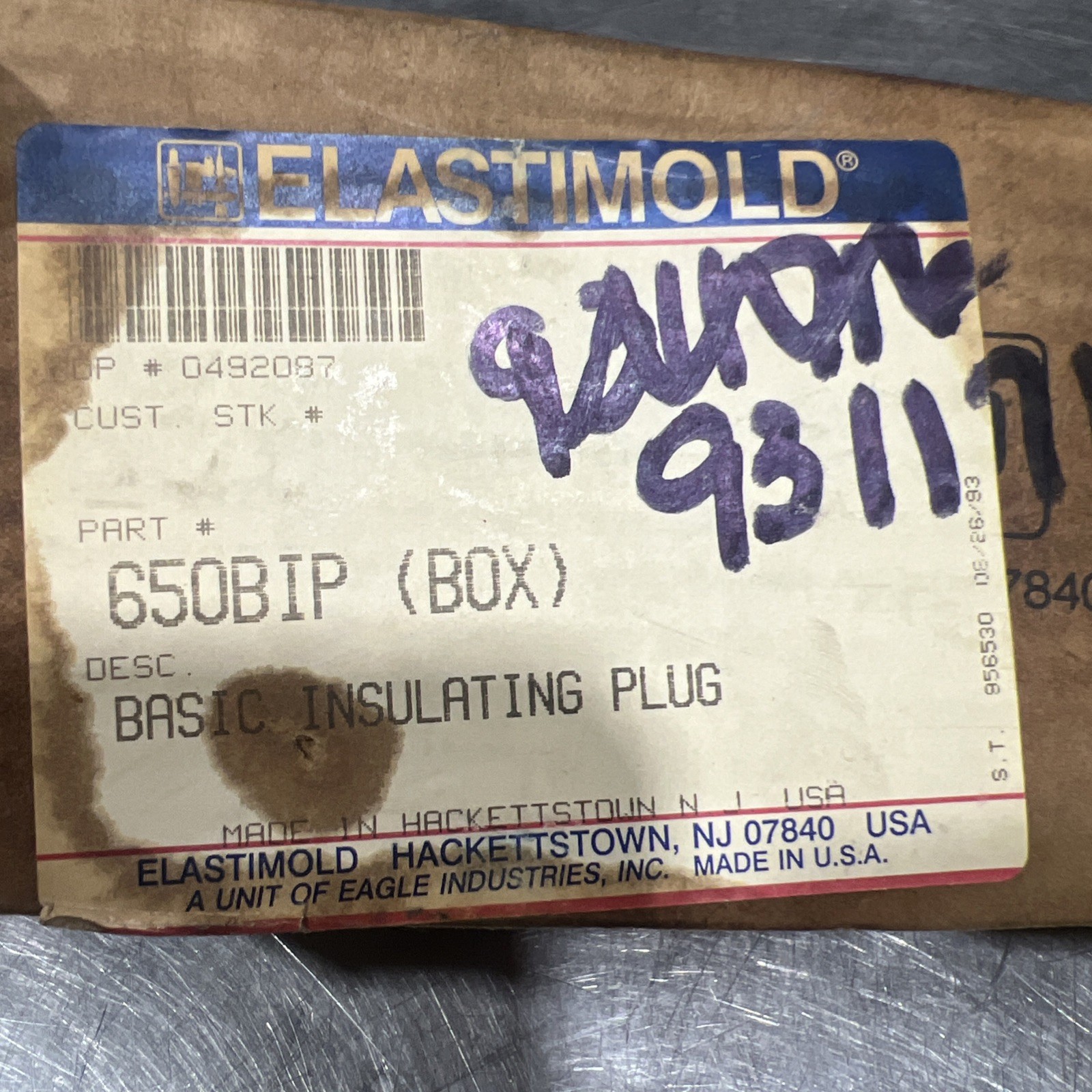 Elastimold 650BIP Basic Insulating Plug Nos Surplus No Original Box