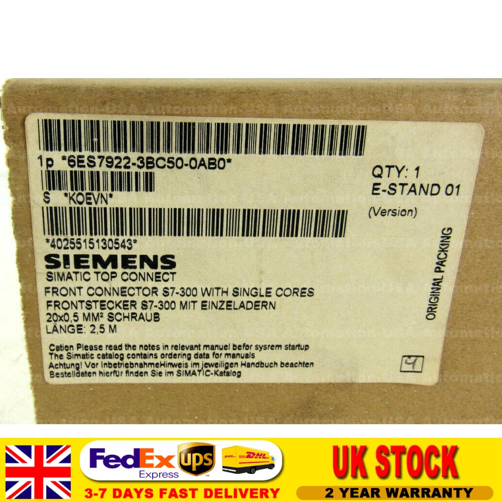 New Siemens Simatic S7 SITOP Connection 6ES7922-3BC50-0AB0 6ES79223BC500AB0