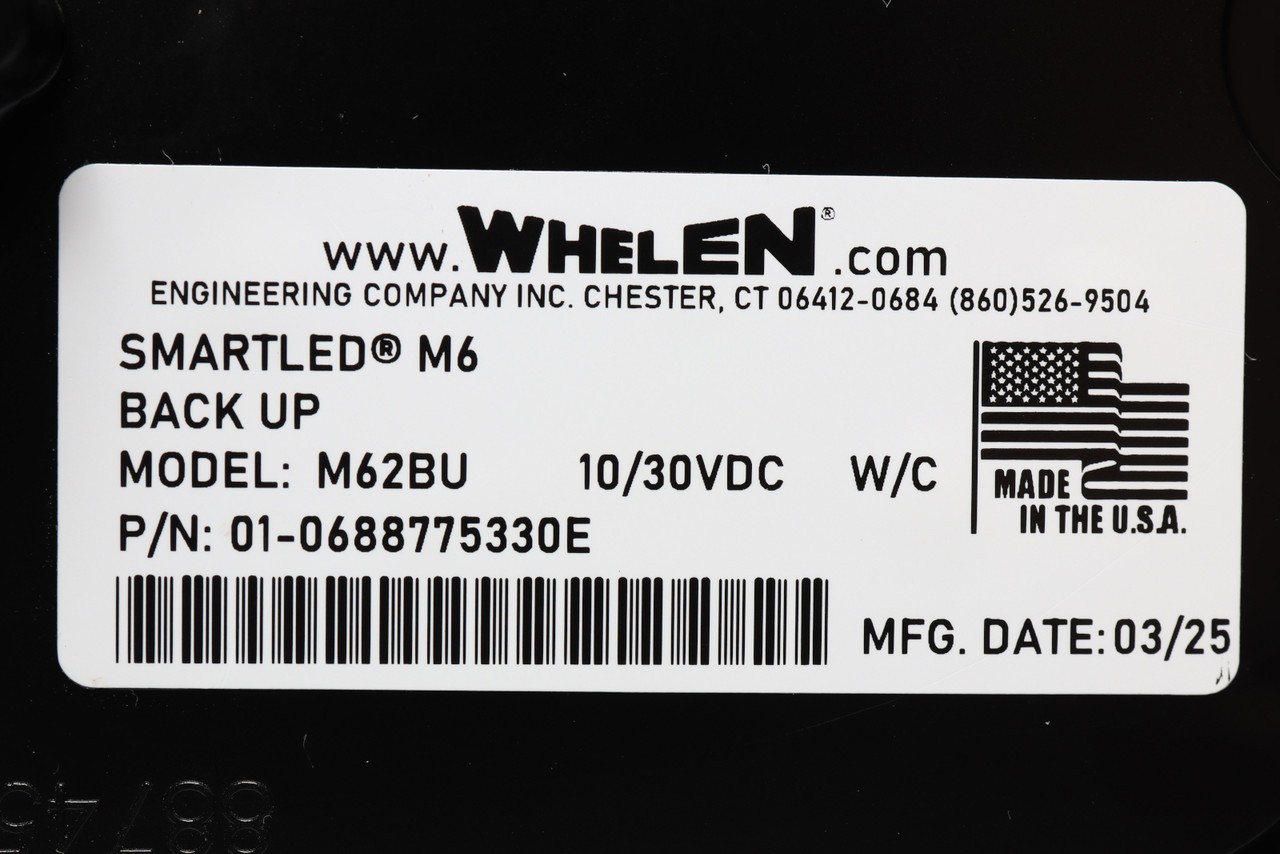 Whelen M62BU M6 Series Back-Up LED Lighthead, 10-30 VDC