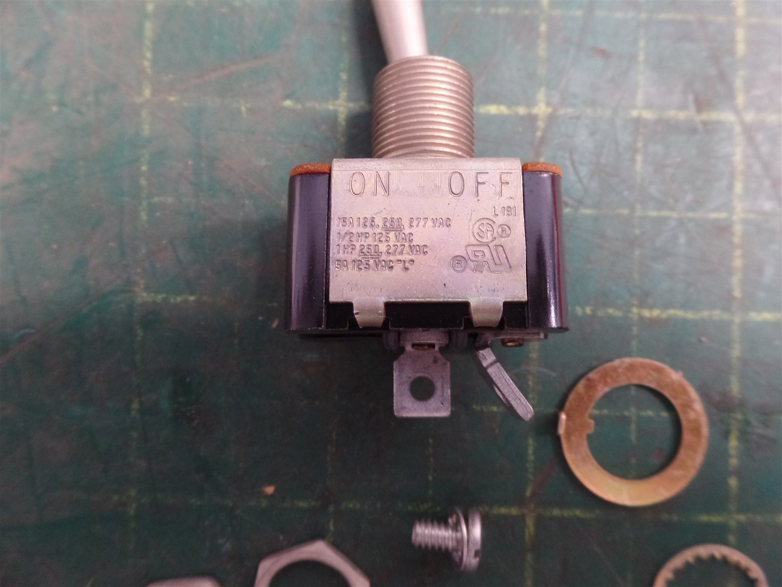 GENUINE TROJAN O&K 10230338700 TOGGLE SWITCH ASSEMBLY, 8921, 15A, 1/2HP, L191