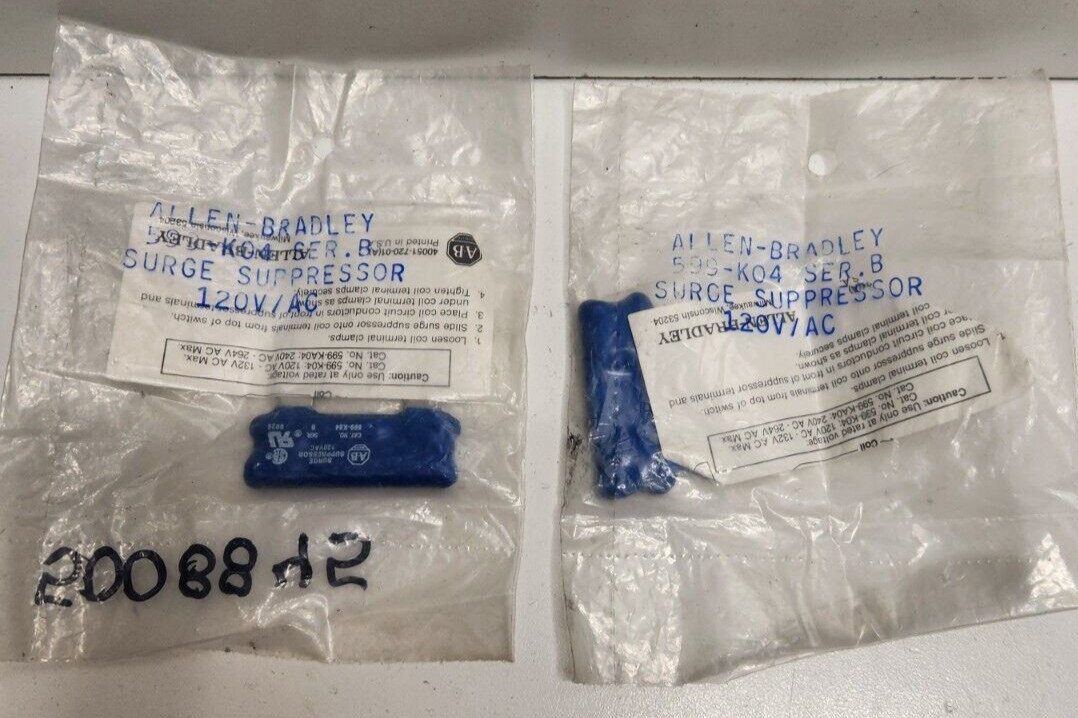 LOT OF 2 NEW OLD STOCK! ALLEN-BRADLEY SER.B 120V SURGE SUPPRESSORS 599-K04