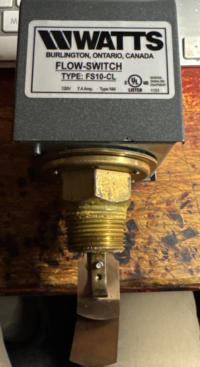 Watts Regulator Type FS10-C Switch, Flow, Regulator, Installed for Short Period