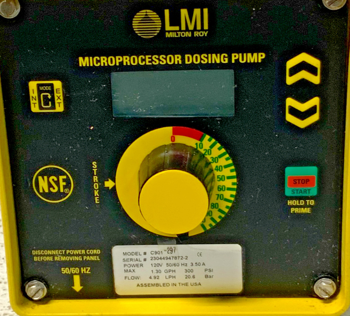 LMI Milton Roy C901-297 120V 3.50A 300PSI Microprocessor Dosing Pump 46C