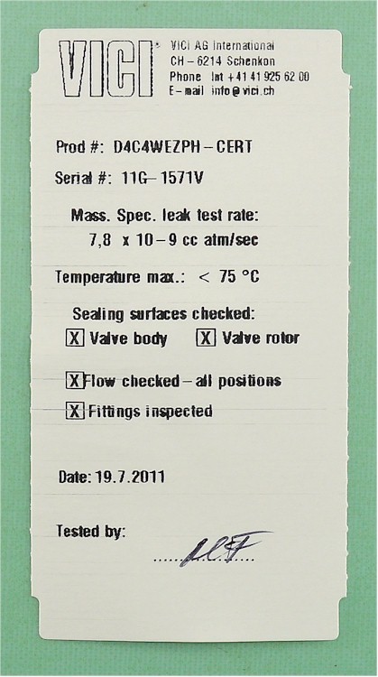 NEW VICI D4C4WEZPH-CERT Replacement 4 port 2-pos valve w/4″ stand off, PH N60/E