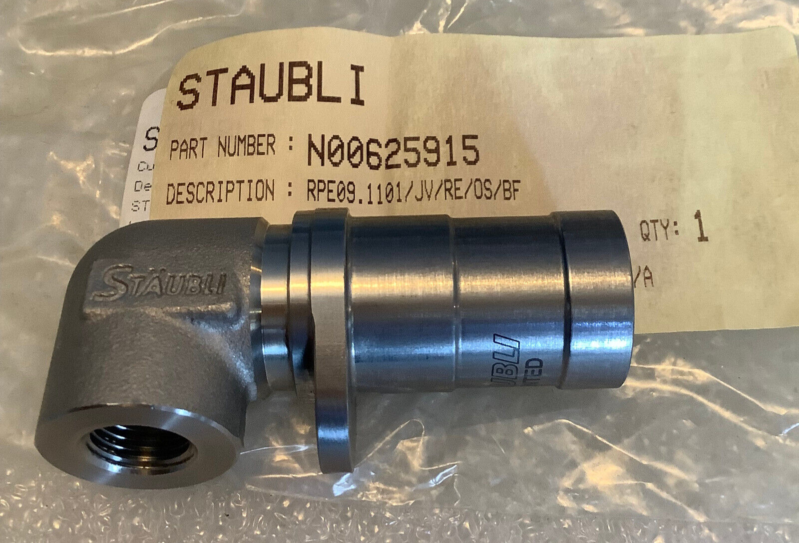 STAUBLI N00625915 QUICK CONNECTOR *NEW*