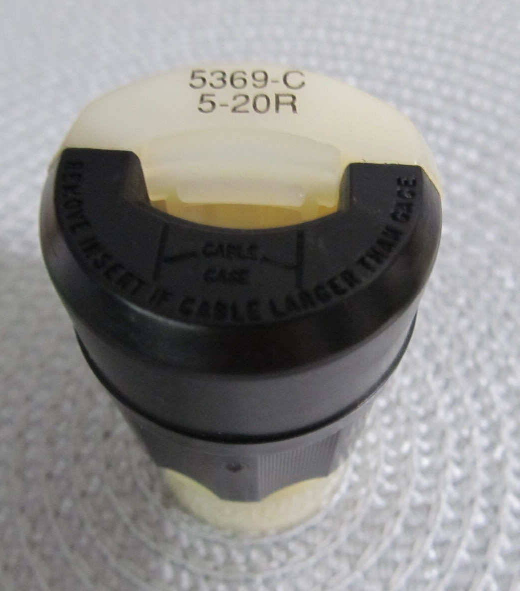 LEVITON 5369-C GROUNDING CONNECTOR 2P 3W 20A 125V NEMA 5-20R 5369C