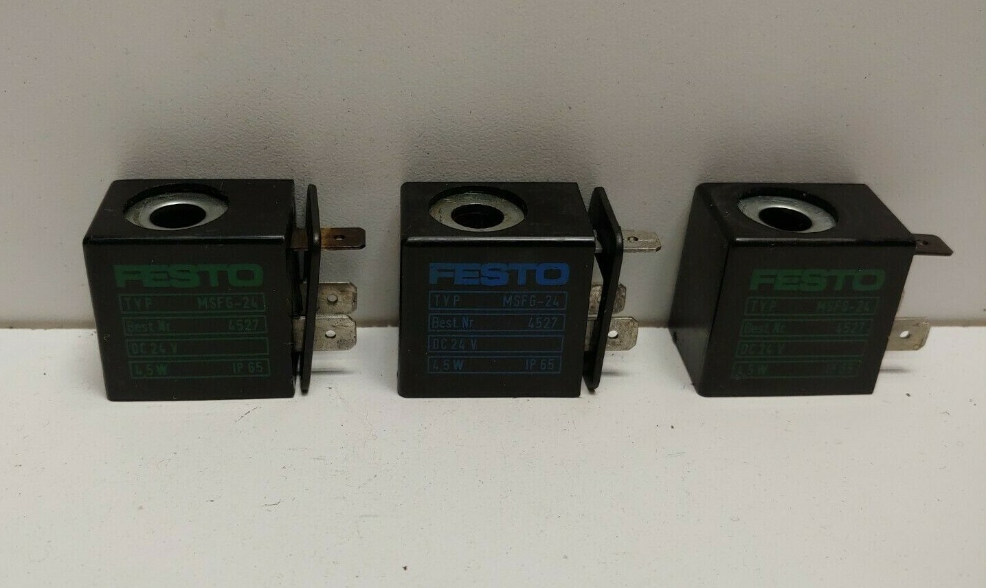 LOT OF (3) GUARANTEED! FESTO 24V 4.5W SOLENOID COILS MSFG-24