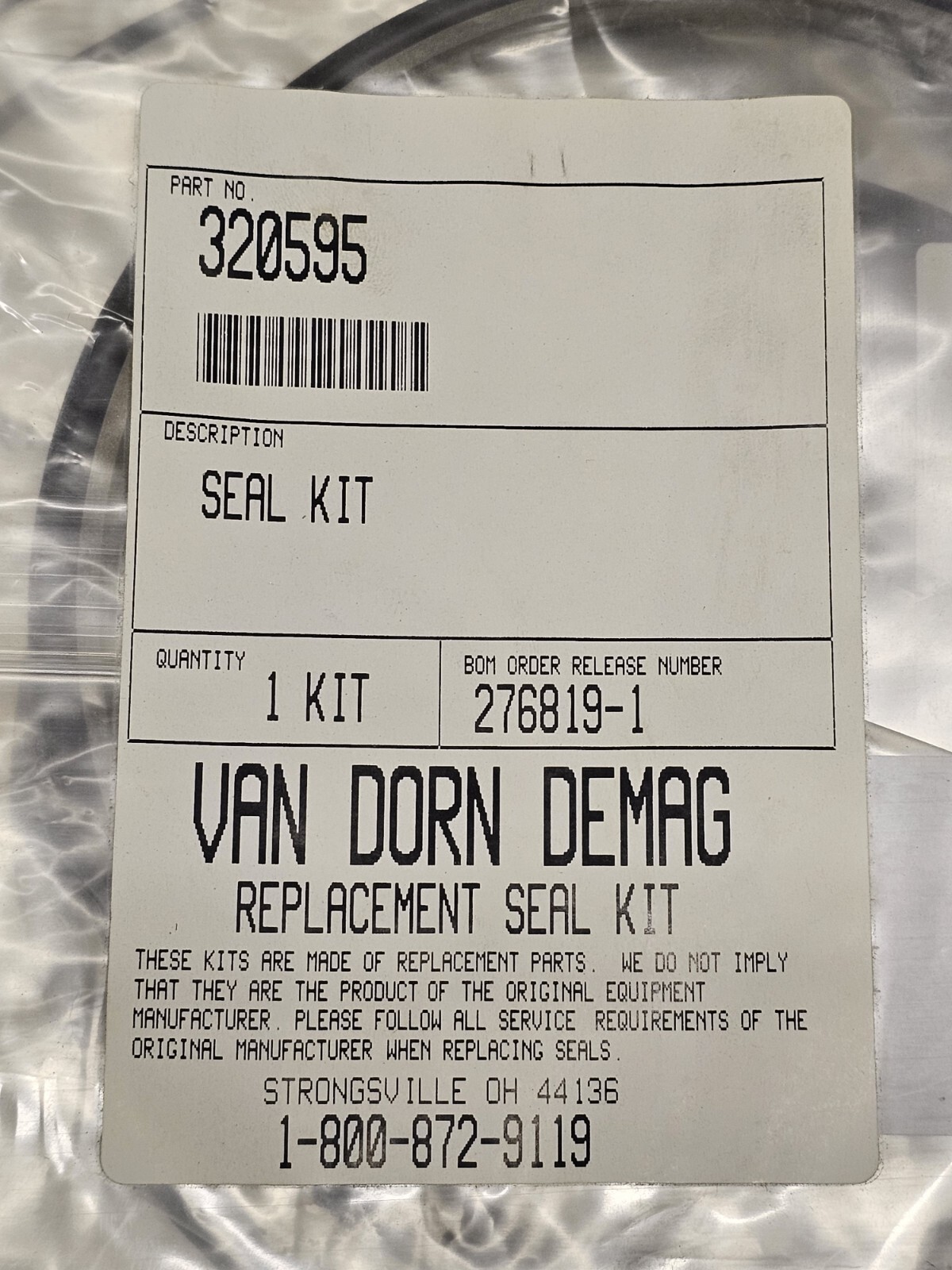Van Dorn Demag 320595 Seal Kit