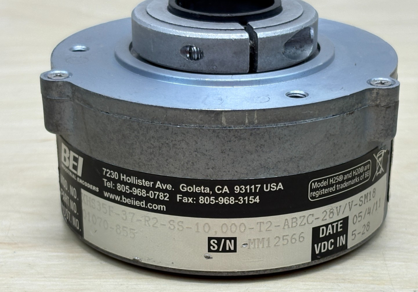 BEI XHS35F-37-R2-SS-10,000-T2-ABZC-28V/V-SM18 Encoder