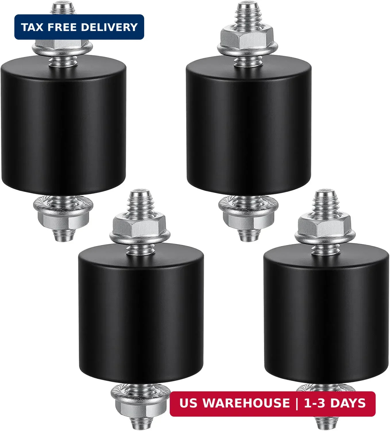 4 Pack 25x25mm M6 Rubber Vibration Isolator Mounts, Rubber Isolator Mounts, Rubb