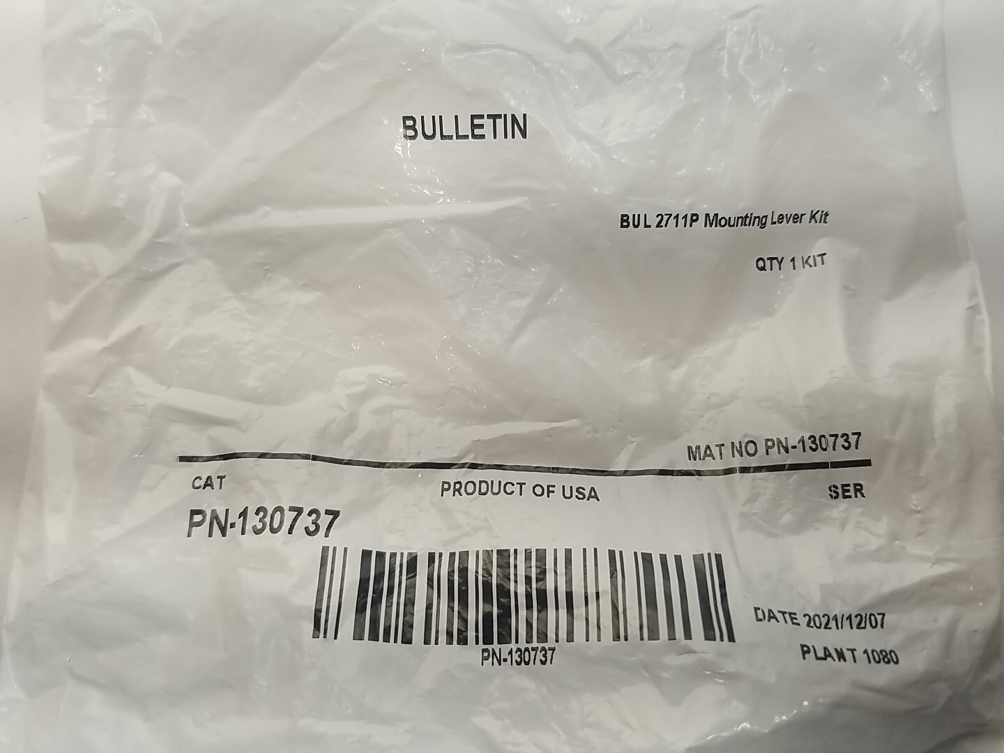 NOS ALLEN BRADLEY PN-130737, BUL2711P MOUNTING LEVER 4 PIECE KIT NEW