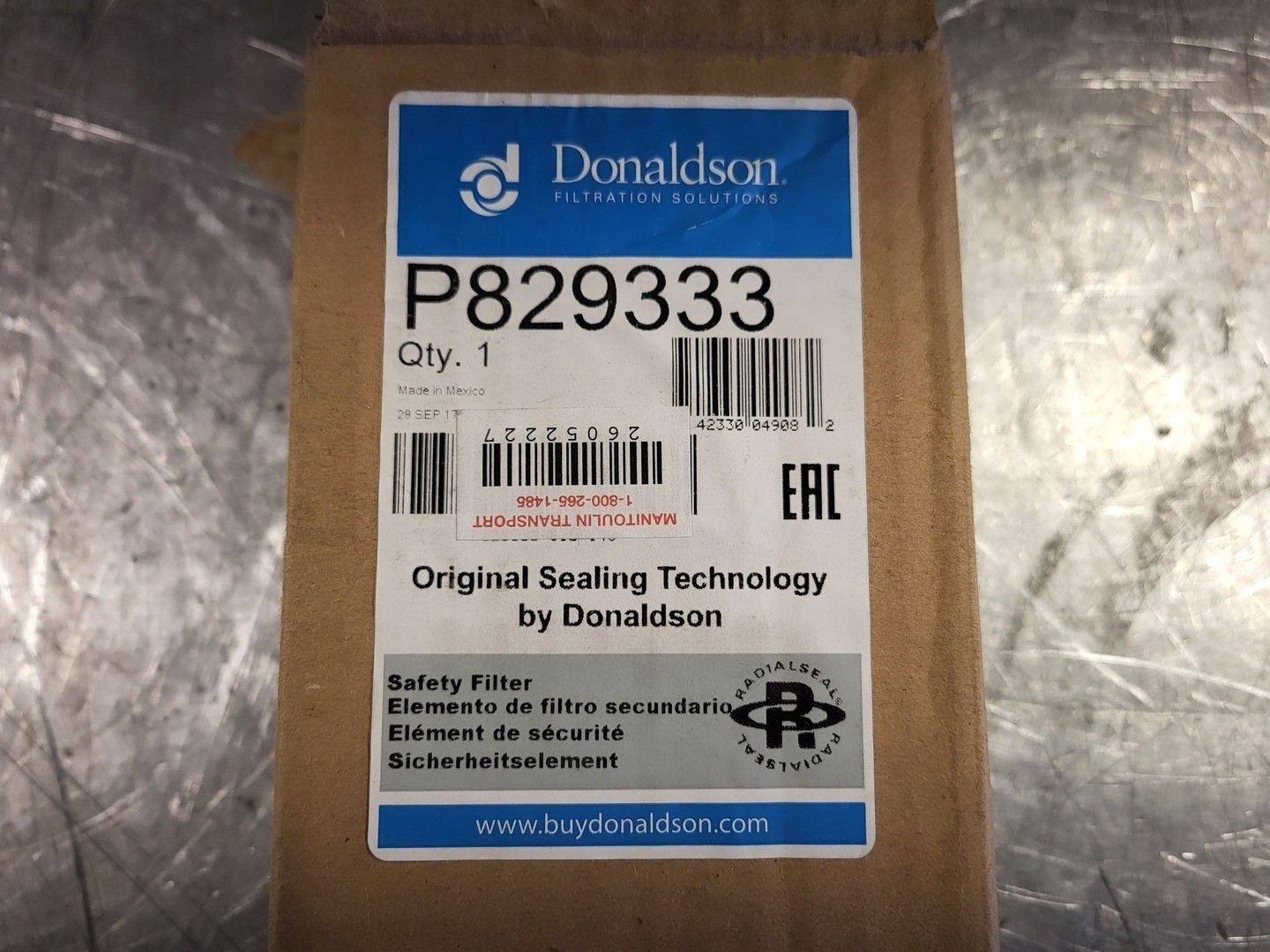 SURPLUS NEW DONALDSON P829333 Air Filter