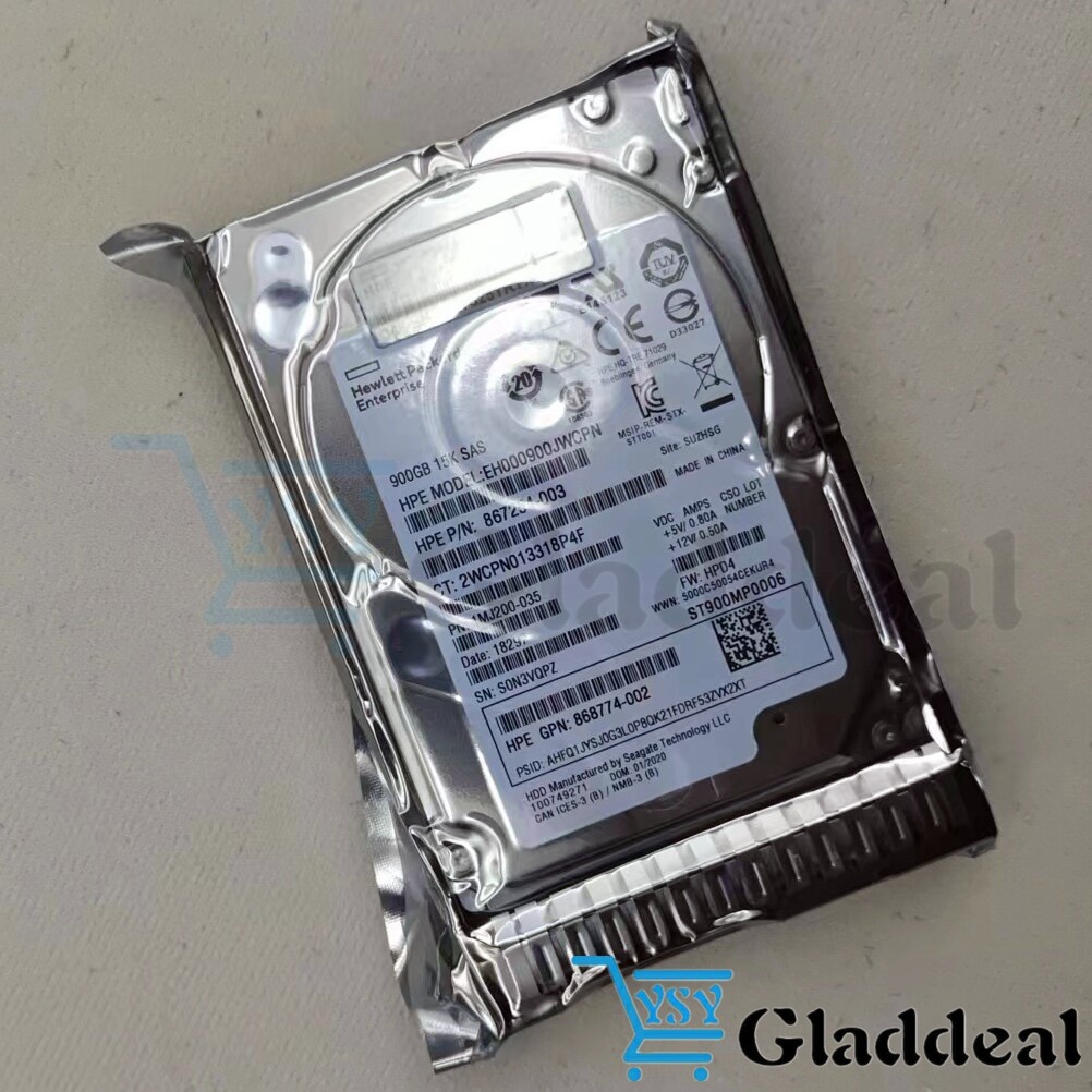 New In Box 870795-001 HPE 900GB 12G SAS 15K ENT 2.5″ DS HDD Server 870759-B21