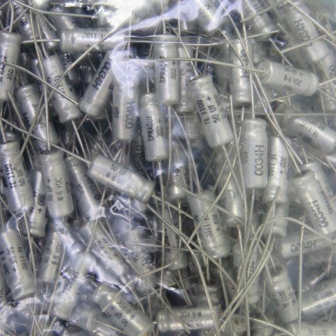VISHAY/Sprague TE 1100 Qty of 42 per Lot CAP ALUM 50UF 6V AXIAL