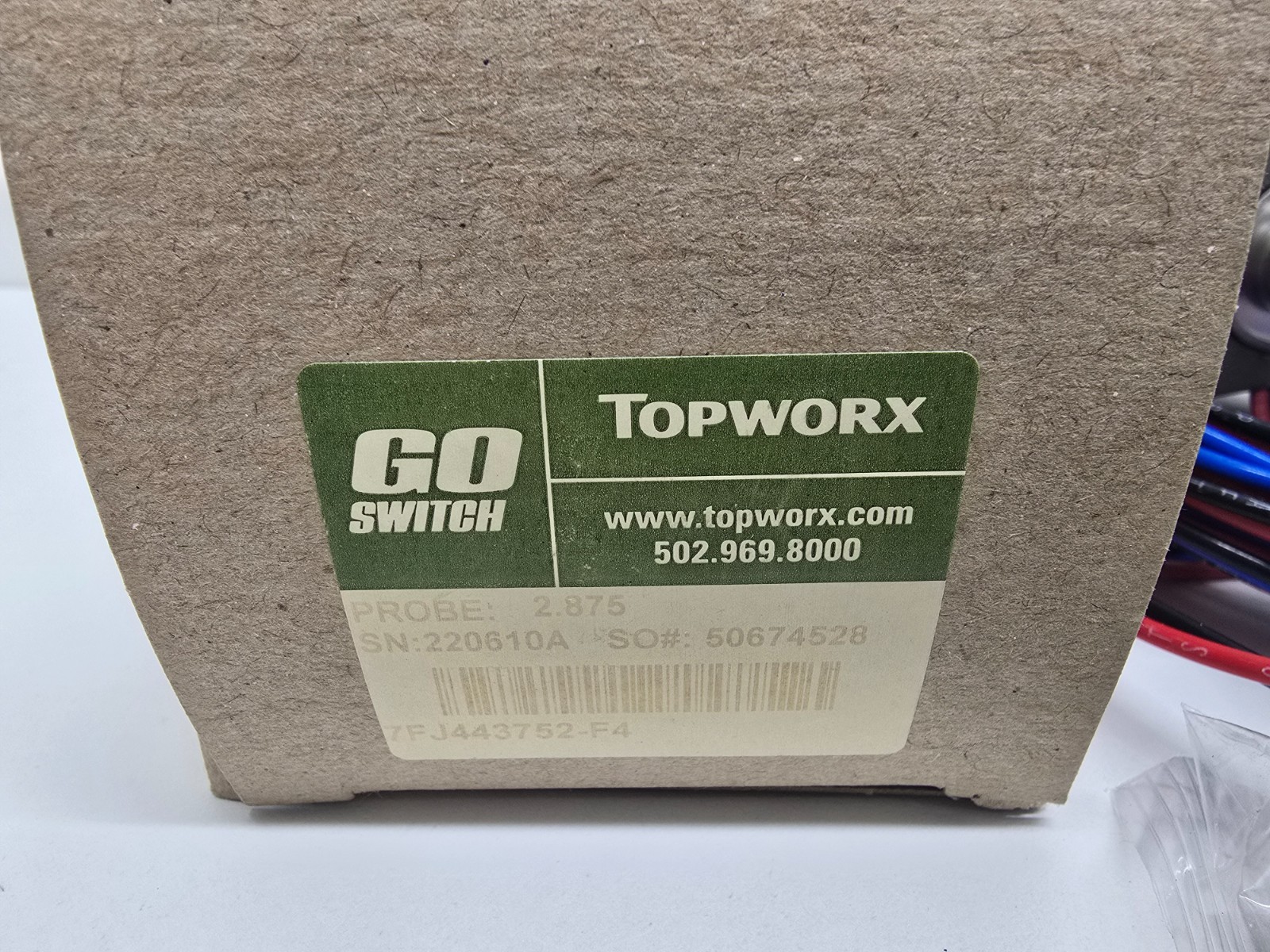 NEW IN BOX! TOPWORX GO SWITCH 2.875 PROBE PROXIMITY SWITCH 7FJ443752-F4