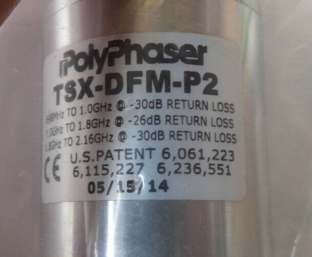 New old stock PolyPhaser In-Line EMP Surge Filter TSX-DFM-P2-BF 698-2700MHz 500W