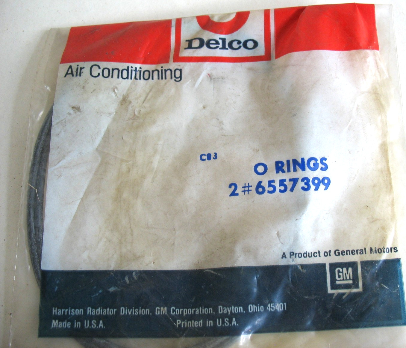 New NOS GM ACDelco A/C Compressor O – Rings Qty. 2 6557399