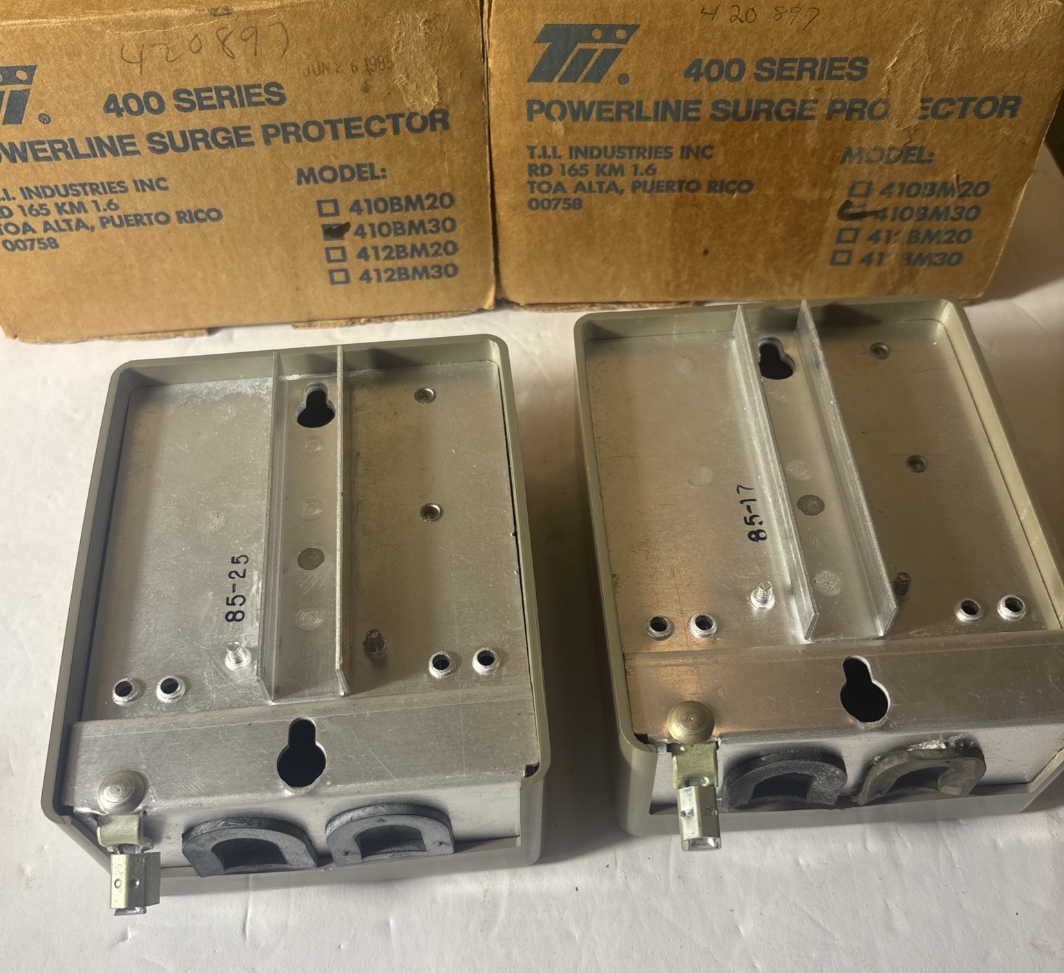 Lot Of 2 TII 400 series Transient Voltage Surge Suppressor 410BM30