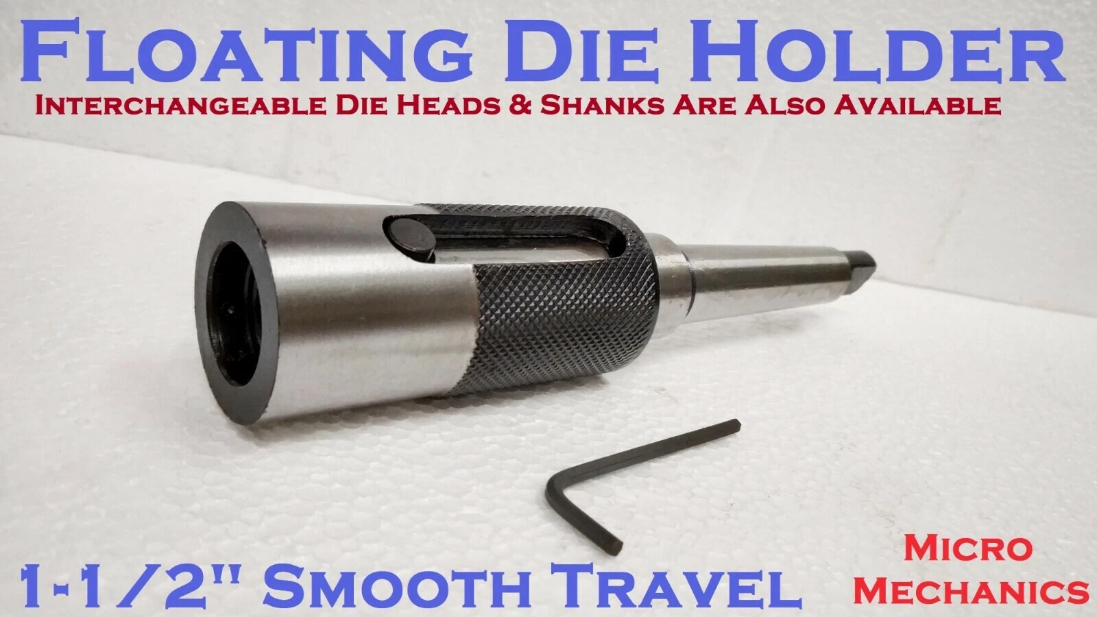 Lathe Tailstock Die Holder 13/16″ Floating Type MT3 SHANK Holds Imperial Die