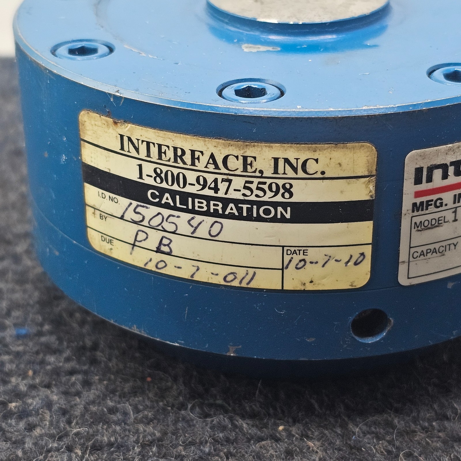 Interface Load Cell 1111LS-10K Capacity 10 KLBF Blue