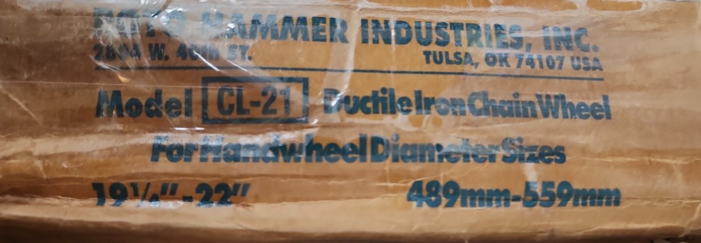 ROTO HAMMER CL-21 DUCTILE IRON CHAIN WHEEL FOR 19-1/4″ TO 22″ DIA HANDWHEELS NEW