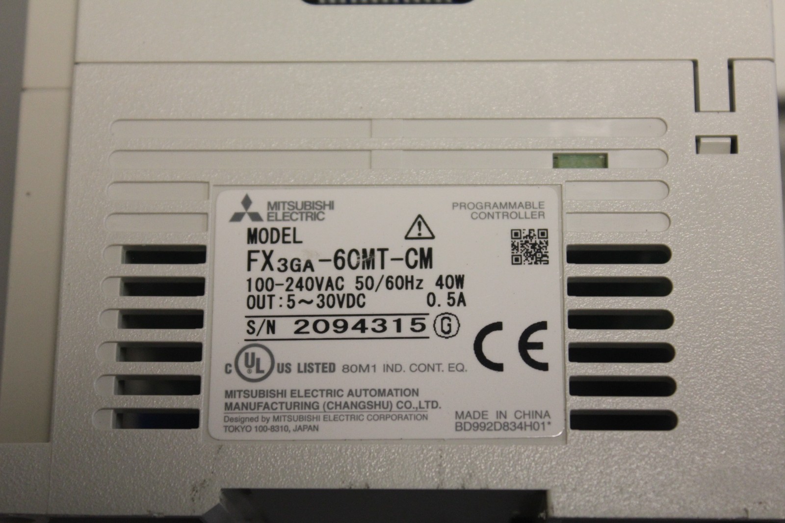 MITSUBISHI PLC SYSTEM WITH 3 MODULES FX3GA-60MT-CM & FX2N-16EX & FX2N-16EYT
