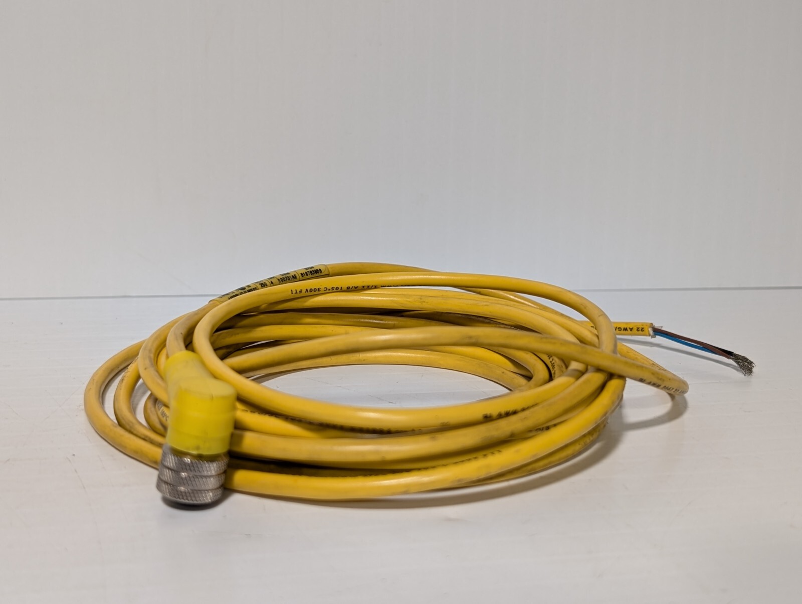 Lot of 2 Woodson 803001A09M050 Cordset 16.4′ L, M12(F) to Open Leads, 250VACVDC