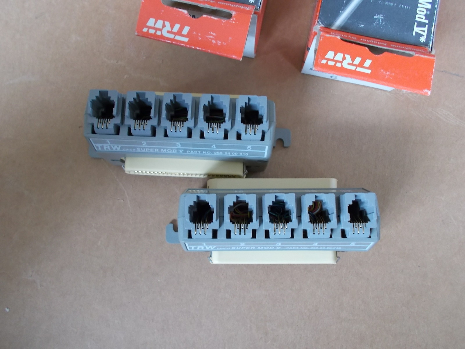 TRW Cinch Super Mod V Telephone Adapter 6-Pins 3-Jacks, Lot of 2 *FREE SHIPPING*