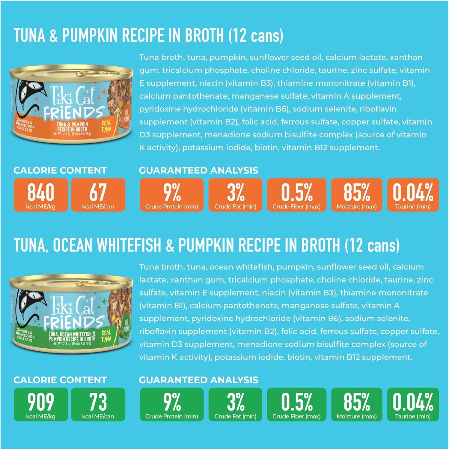 Tiki Cat Friends Tuna Favorites Wet Cat Food Variety Pack, 2.8 oz., Count of 36