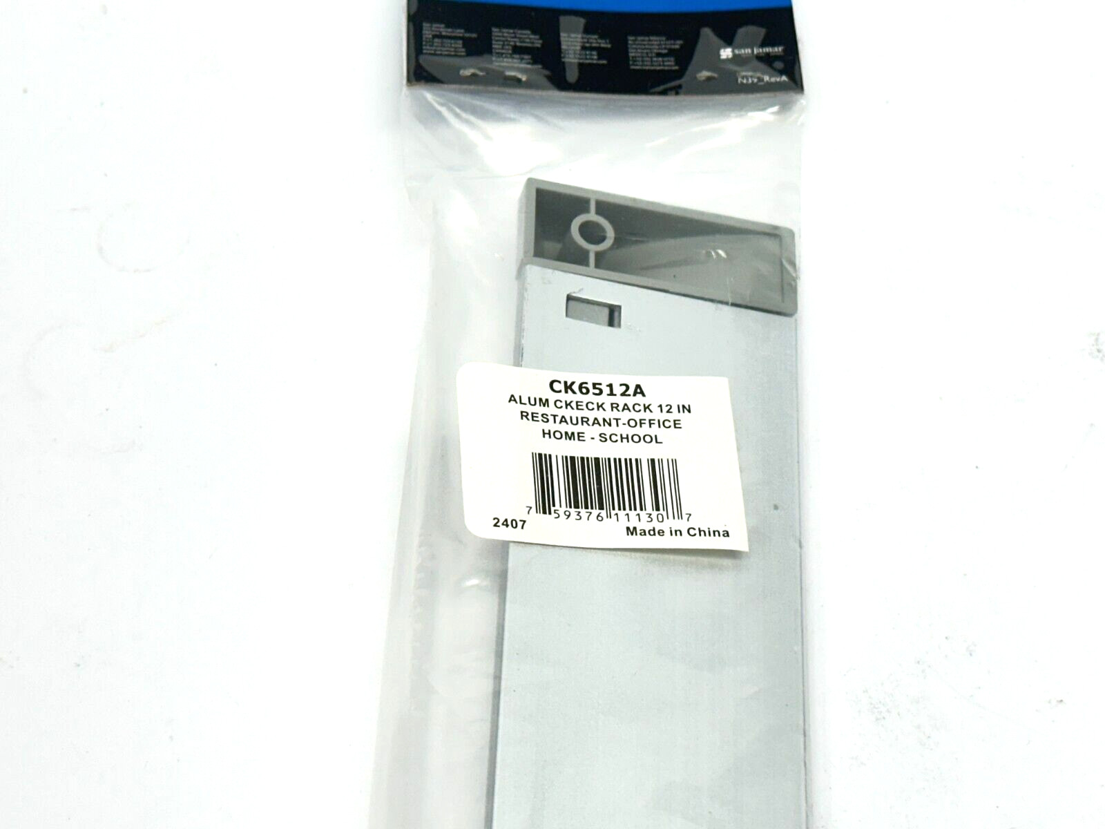 San Jamar CK6512A 12″ x 2″ Aluminum Wall Mounted Ticket Holder