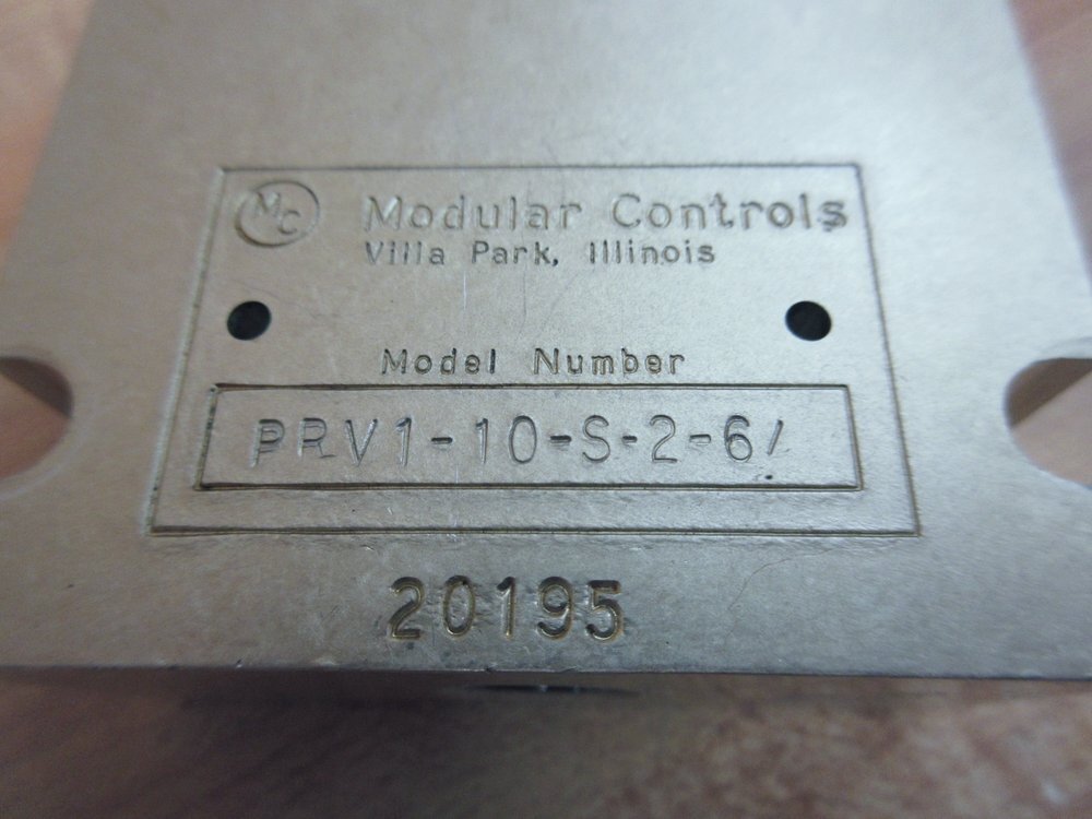 Modular Controls PRV1-10-S-2-6 Valve PRV110S26