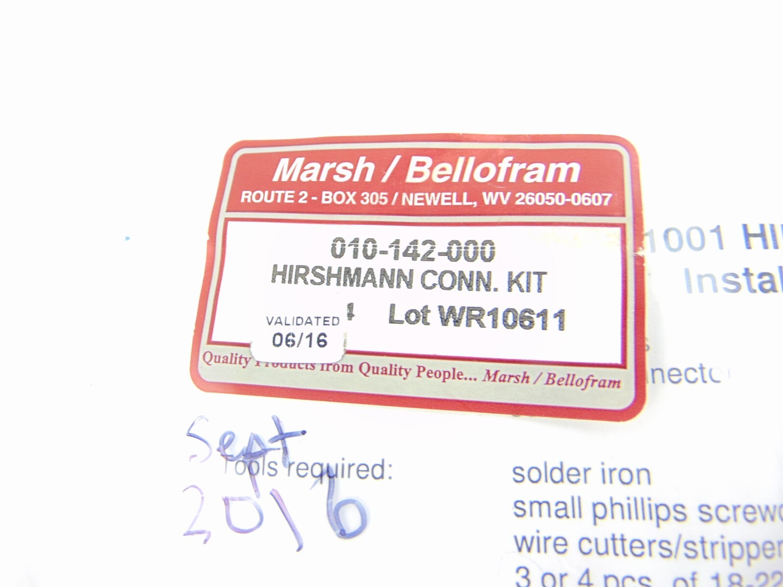 Marsh Bellofram 2KSMNC42DF31500 Kit
