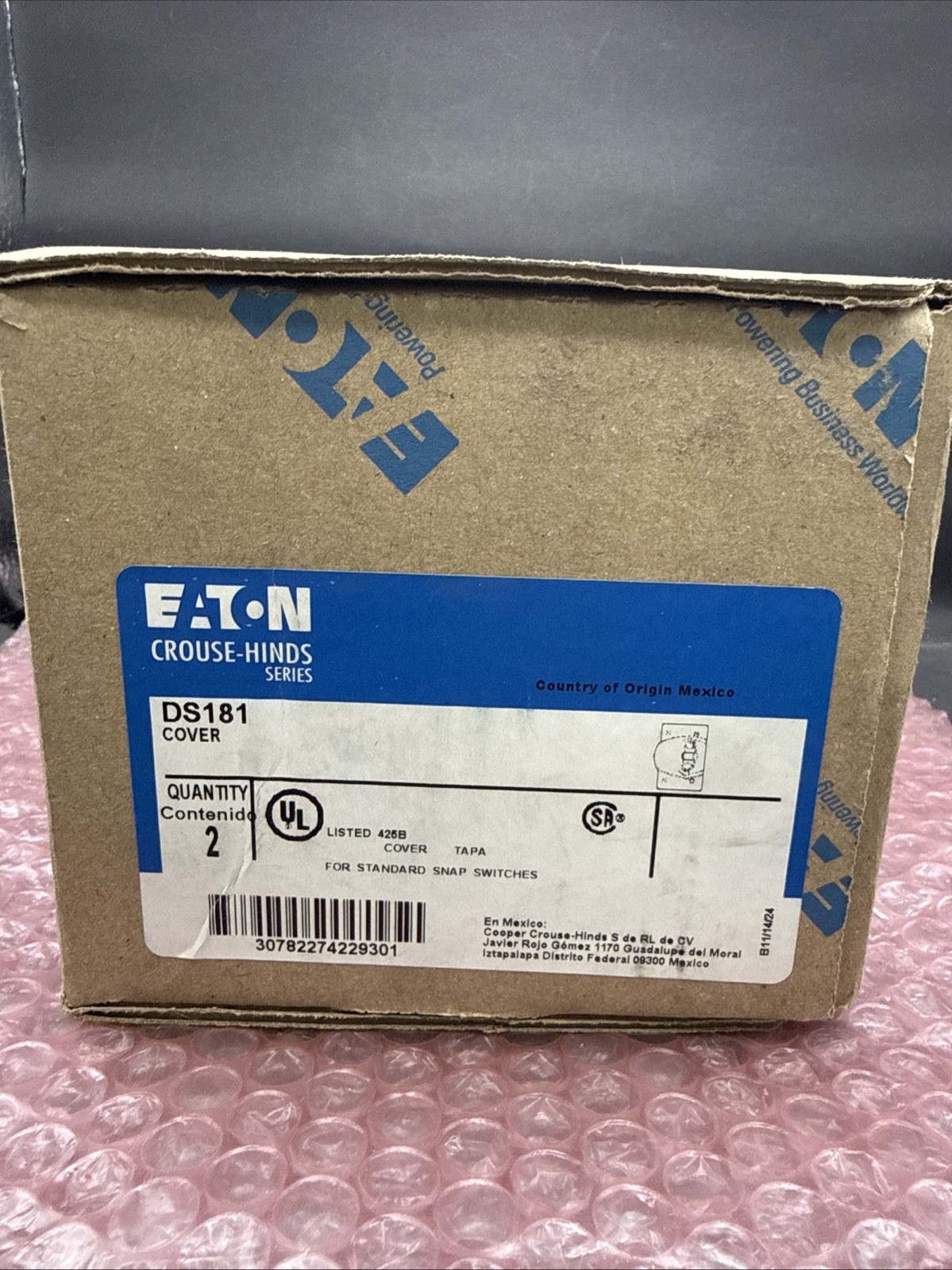 Eaton DS181 Snap Switch Cover Die-Cast Aluminum Raintight – Pack of 2 NEW