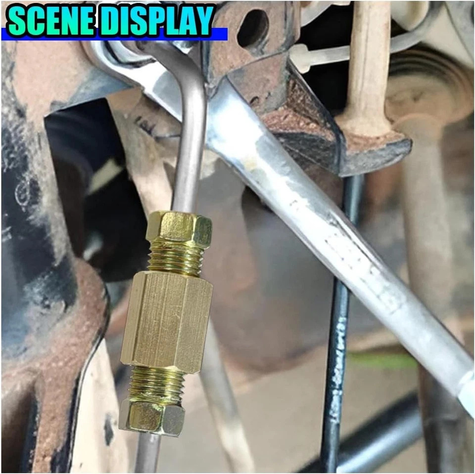 3PCS 3/16″ Brake Line Kit with Fittings, Flexible 6″ Long Stainless Steel Brake