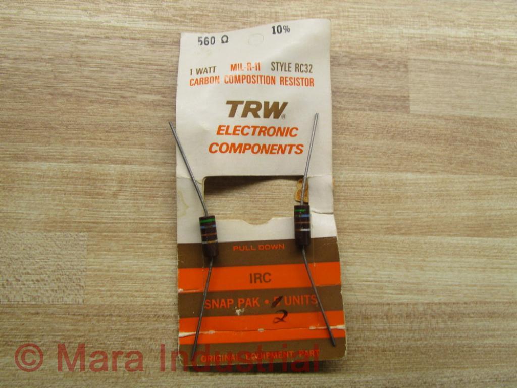 TRW Electronics Components MIL-R-11 Carbon Resistor 560Ω (Pack of 2)