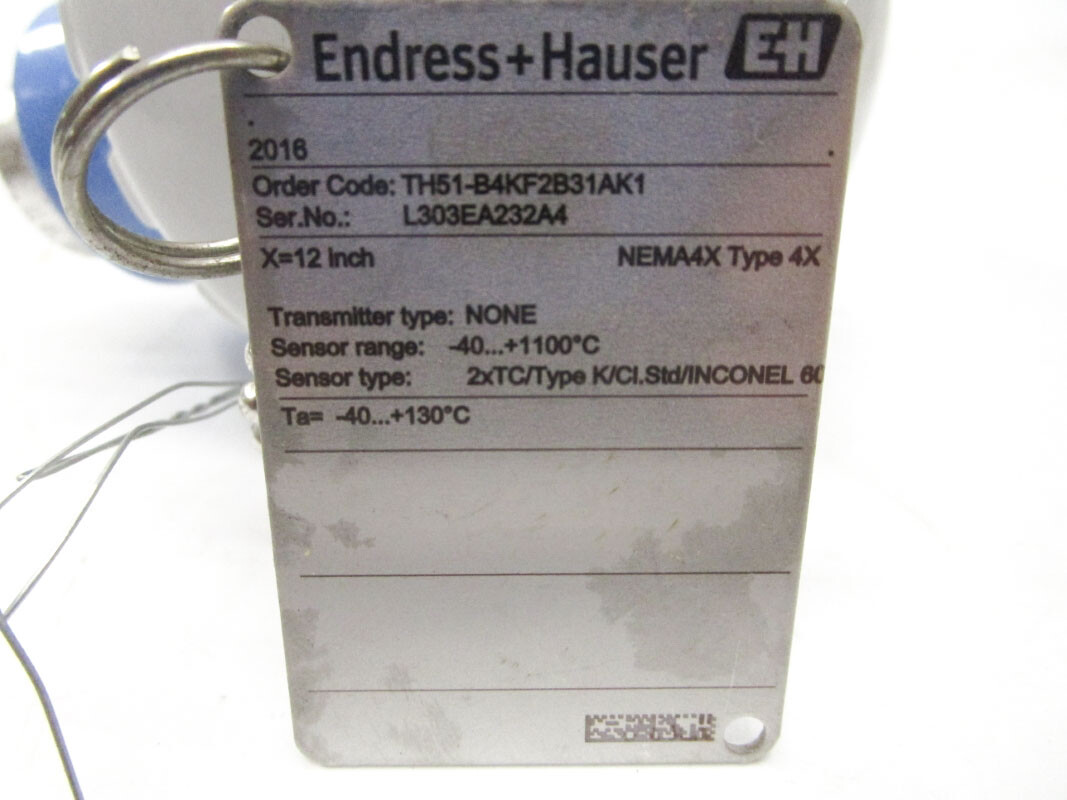 ENDRESS+HAUSER TH51-B4KF2B31AK1 -40/1100’C 12″ NSNP